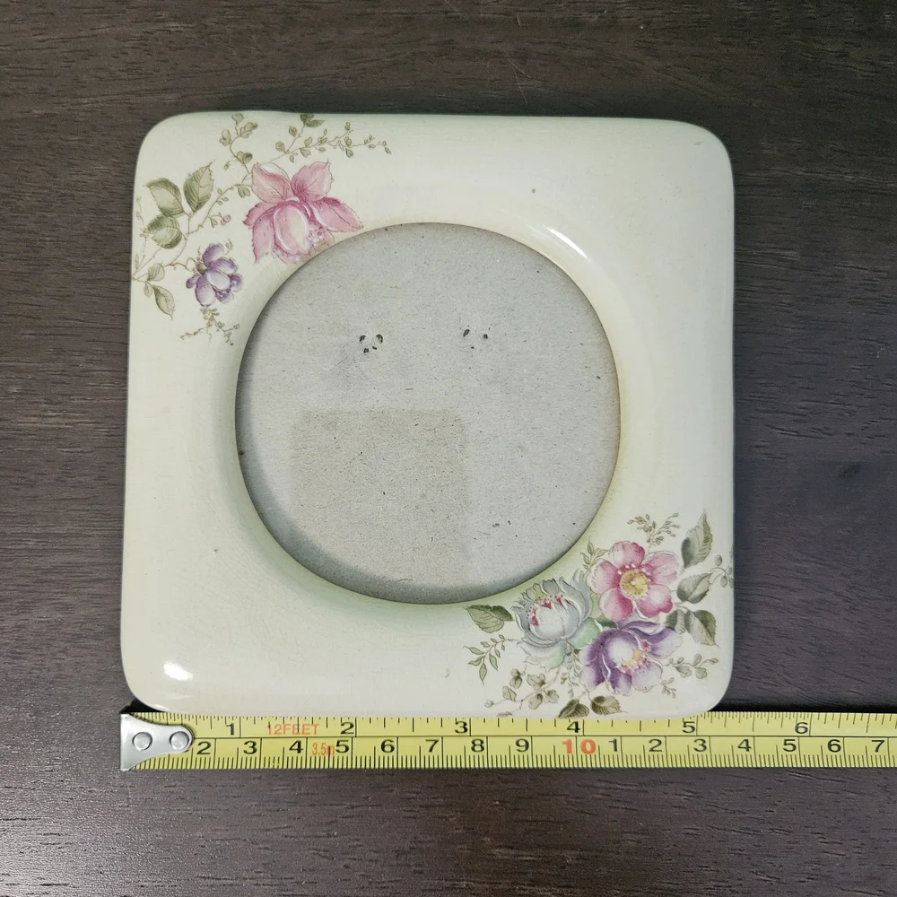Vintage Terragrafix Floral Ceramic Square 1982‎ Picture Frame